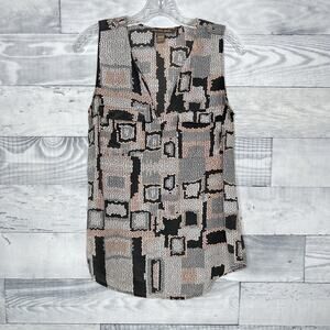 Charlie Jade Silk Geometric Sleeveless Top